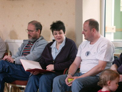 From left: Arthur Laidlaw, Helen Taylor, Mike Taylor and Fay Taylor's head (bottom right).